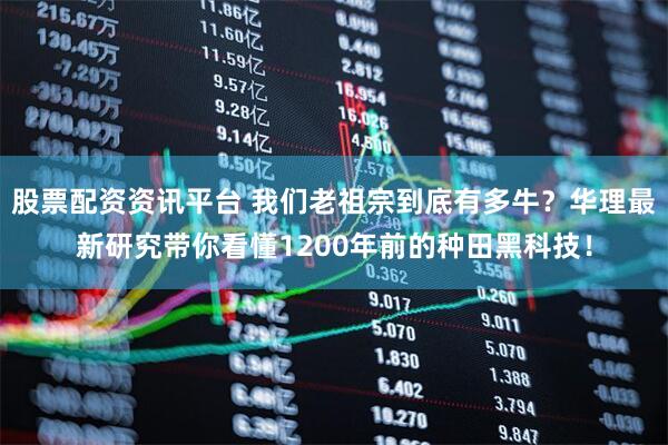 股票配资资讯平台 我们老祖宗到底有多牛？华理最新研究带你看懂1200年前的种田黑科技！
